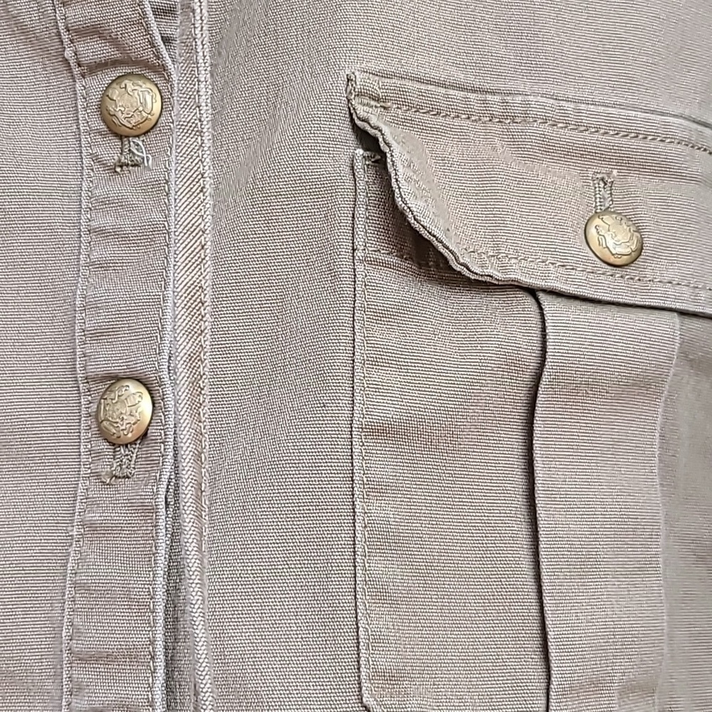 LAUREN Ralph Lauren Green cropped military jacket with drawing waist. Women 12 - Picture 5 of 15